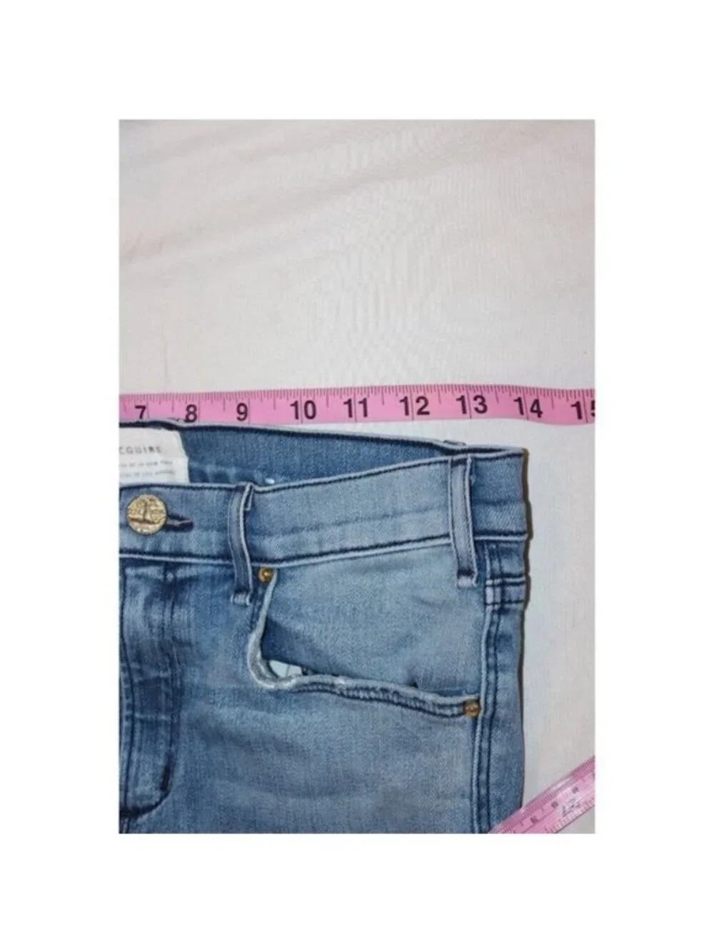 MCGUIRE High Rise J Raw Hem jeans Womens Size 28